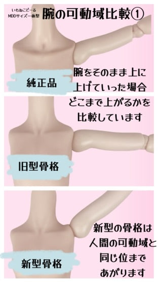 ＜新型骨格＞MDDサイズシリコン製やわらか一体型パーツS胸　普通体型